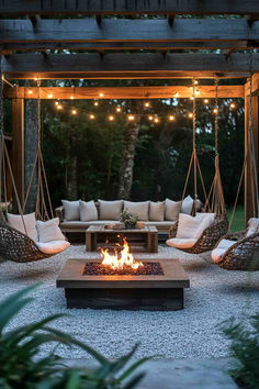 31 Rustic Fire Pit Ideas for an Outdoor Oasis Fire Pit Mountain House, Backyard Gazebo With Fire Pit, Garden Fireplace Ideas Outdoor, Garden Design With Fire Pit, Outside Cozy Area, Whiskey Barrel Fire Pit, Covered Fire Pit Ideas Backyard, Cabin Outdoor Ideas Backyards, Deck With Fire Pit Ideas