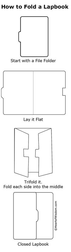 an image of how to fold a lapbook with pictures and instructions on the page