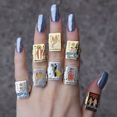 COLORFUL LIFE TAROT SIGNET – VERAMEAT Card Rings, Ace Of Pentacles, What I Like About You, Vip Card, Friendship Rings, Color Magic, Colorful Life, Funky Jewelry, Girly Jewelry