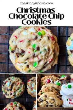 christmas chocolate chip cookies with sprinkles and candy