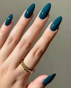 Blue Nails Trendy, Simple Fall Nails, Types Of Nails, Green Nails, Perfect Nails, Blue Nails, Trendy Nails, Winter Nails, Simple Nails