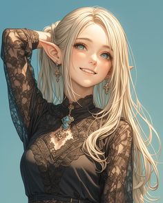 Ponytail Drawing, Anime Elf, Female Elf, Art Community, If You, Just Girly Things, Character Portraits, Fantasy Character Design, Supergirl