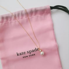 Nwt Kate Spade Pearls Of Wisdom Mini Pendant With Dust Bag O0ru3110 $69 Details 78% Metal, 16% Plastic, 6% Cubic Zirconia Necklace With Lobster Claw Closure Weight: 2.22g Dust Bag Included Imported Cute Dainty Jewelry, Kate Spade Aesthetic, Xoxo Jewelry, Pearls Of Wisdom, Surf Jewelry, Preppy Jewelry, Zirconia Necklace, Jewelry Accessories Ideas, Cubic Zirconia Necklace