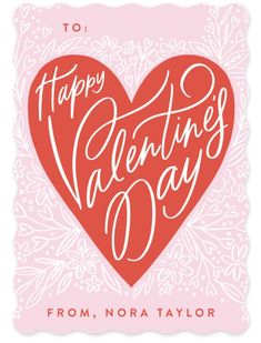 a valentine's day card with the words happy valentine's day from north taylor