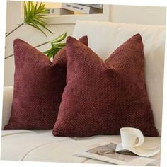 ad eBay - Decorative Textured Throw Pillow Covers,Pack of 18" x 18" (Pack of 2) Burgundy - Buy Now, click the link (eBay)