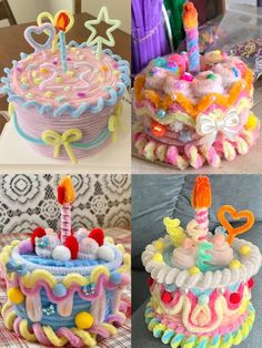 there are four different types of birthday cakes