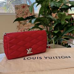 Beautiful Louis Vuitton Twist Go-14 Mm Shoulder Bag Red Lambskin Chain-Link Shoulder Strap Beautiful Red Color Leather Lining & Dual Interior Pockets Turn-Lock Closure At Front Includes Dust Bag Good Condition, It Has A Slight Scratch On The Bottom, Please See All Pictures Before Purchasing Free Authentication By Poshmark On Items Over $500 Authentic Bags Louis Vuitton, Louis Vuitton Twist, Louis Vuitton Bags, Louis Vuitton Bag, Chain Link, Red Color, Dust Bag, Shoulder Strap, Bag Lady