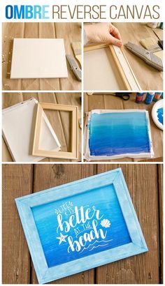 how to make an ombre reverse canvas with acrylic paint and stencils