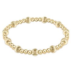 Dignity Sincerity Pattern 6mm Bead Bracelet - Gold Bracelets enewton Pumpkin Bead, Headband Jewelry, Bracelets Diy, Gold Bead Bracelets, Classic Gold, Bracelet Collection, Roll On, Hand Beading, 14kt Gold