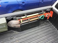 the back end of a car with tools in it