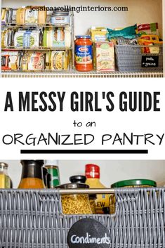 This small organized pantry closet on a budget with shelves and baskets is full of cheap and easy ideas to keep all your food and containers visible and easy to access! The best part? It's realistic! Realistic Pantry, Organised Pantry, Closet On A Budget, Pantry Closet Organization, Pantry Can Organization, Happy Homemaking, Small Laundry Room Makeover