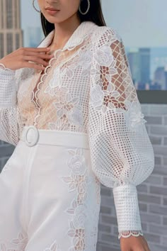 Mass Production, Collar Top, Modern Women, Lace Blouse, Comfortable Fashion, Classy Outfits, Lace Shorts, Floral Lace, Online Fashion