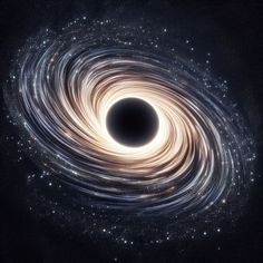 an artist's impression of a black hole in space