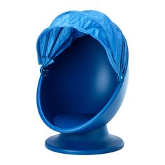 a blue ball chair with a cover on it