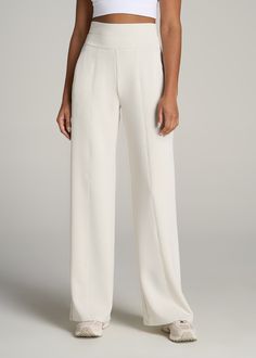 About Our Wide Leg Ultra High Rise Pant Comfort and style combine on these effortlessly chic pants for tall women. Designed with an ultra-high rise that's extra flattering, they have a modern wide leg with front seam details to highlight your long legs. We've made these tall women's pants specifically for your height, with a full length leg and inseam that's actually long enough. The tri-blend fabric is naturally wrinkle-resistant, and ready for a day of running errands or lounging at home. Two Athleisure Office, Pants For Tall Women, Germany Winter, Viking River Cruise, Scrubs Dress, Sweatpants For Women, Cozy Sleepwear, Lounge Pants Womens, High Protein Meals