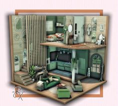 Sims 4 House Inspiration Exterior, Sims 4 Hobby Room, Sims 4 Scientist House, Ua Dorms, One Room Houses, Sims4 Builds, Cozy Studio Apartment