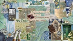 a collage of photos and pictures with the words new yorker written on them, including an image of a woman's face