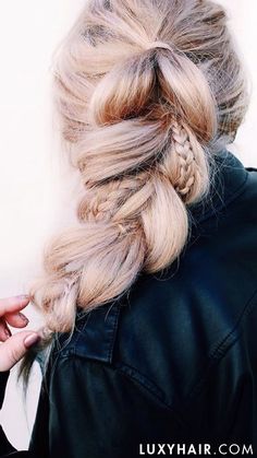 Intricate braid hairstyle using Luxy Hair seamless extensions in the shade Blonde Balayage Brown Hair Fall, Fall Braids, Short Fine Hair, Fall Balayage, Blonde Ombre Hair, Luxy Hair Extensions, Balayage Short, Ombre Blond, Blond Balayage