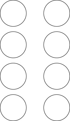 four circles are shown in the shape of an oval, with one circle on each side