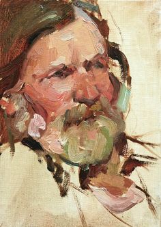 an oil painting of a man with a beard