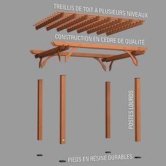 an image of a wooden structure with instructions on how to build it and where to put the