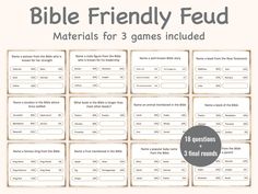 the printable bible friendly feed game is shown with instructions to help children learn how to use