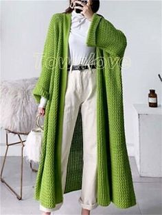 Long Sweaters Cardigan Knit Pattern, Thick Knit Cardigan, Knitting Sweater, Cardigan Design, Cardigan Casual, Gilet Long, Looks Street Style, Chunky Knit Cardigan, Long Sweaters Cardigan