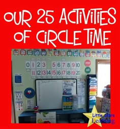 an image of a classroom with the words our 25 activities of circle time on it