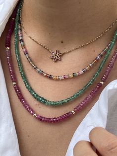 Beaded Tuberose with Pink Tourmaline Necklace - Lauren Sigman Collection Pink And Gold Beaded Necklace, Gold Chain And Pendant, Pink Tourmaline Necklace, Pink Bead Necklace, Soccer Camp, Fork Jewelry, Gem Tones, Chain And Pendant, Beaded Necklace Designs