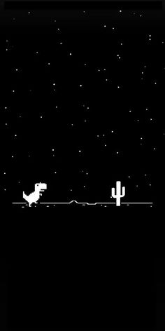 an old style video game with cactus in the middle and stars above it, as well as