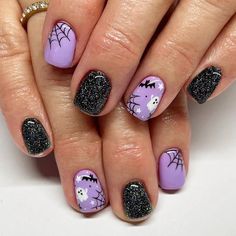 PRICES MAY VARY. 💅🏻Halloween Nails Art Design- Halloween purple press on nails short with spider web, bat, ghost designs, full of halloween elements, will make your fingers more unique and shiny, express your nail charm. Making your halloween holiday more interesting! 💅🏻Halloween Nails Kit - You will get 24 pieces of halloween fake nails short in 12 sizes, our set comes with jelly glue stickers 1 nail file, and 1 piece of wooden stick for removing fake nails, we recommend using your own glue Nails Repair, Halloween Press On Nails, Element Design, Nagel Tips, Nails Press, Nail Repair, Nail Art Set, Nails Square, Nails Fake