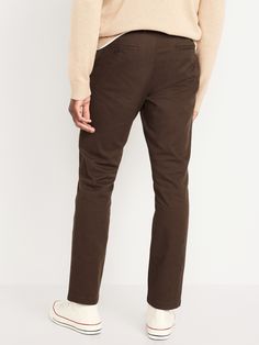 contoured waistband button closure belt loops zip fly hip pockets back welt pockets with button closure at left slim thigh and leg hits below ankle model is approx.  6'1" and wears size 32w x 32lmachine wash according to the care instruction label Brown Chinos Men Outfits, Chinos Men Outfit, Chinos Men, Olive Chinos, Brown Chinos, Mens Chinos, Chino Pants, Chinos Pants, Welt Pockets