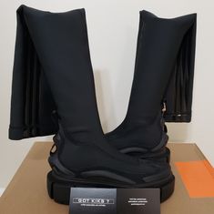 In Hand Ships Asap Ivy Park Noir Collection, The Final One To Date. The Sky Is The Limit With This Statement Piece Of A Boot, Thigh High Made With Neoprene That Has Great Stretch, Finger Loop At The Heel To Pull On With Ease. This Pair Is In Hand And Will Be Shipped Within 24 Hours Of Purchase. Adidas X Ivy Park Noir Supersleek Long Boots (Ig2984) Us 5.5w/4.5m If You Have Any Questions Please Feel Free To Ask If You Are Purchasing This Item, Please Do Research And/Or Refer To The Proper Sizing G Adidas X Ivy Park, Adidas High, The Sky Is The Limit, Sky Is The Limit, Ivy Park, Adidas X, Long Boots, Thigh High, Over The Knee Boots