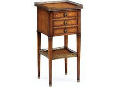 an antique wooden table with drawers on one side and a drawer on the other end