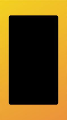 an orange and black square frame on a yellow background with the bottom half facing towards the viewer