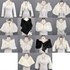 many different types of white and black clothing on mannequins with hair accessories