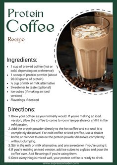 the recipe for coffee is shown in this advertisement