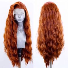 This wig is a stunning lace front wig, measuring approximately 26 inches in length. It features long, voluminous waves in a rich auburn shade, blending reddish and brown tones for a natural, vibrant look.   The lace front design ensures a realistic and seamless hairline, making it easy to style and wear with confidence.    The soft, flowing waves add a luxurious touch, perfect for enhancing your appearance with a natural yet eye-catching hairstyle that exudes elegance and warmth. Gold Cosplay 26" Wig, Beach Waves Wig, Merida Wig, Ginger Red, Red Wig, Wig Curly, Natural Black Women, Red Wigs, Brown Wig