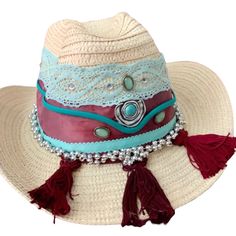 Handmade Sturdy And So Boho. So Many Orders For Europe And Now Available Here In Usa. Any Questions Are Welcomed In The Comment Questions. White Bohemian Hat For The Beach, Bohemian Spring Straw Hat, Bohemian White Hat For Beach Season, White Bohemian Hat, Bohemian Fedora Straw Hat, Bohemian One-size Fedora Straw Hat, Bohemian One Size Straw Hat For Vacation, Bohemian Sun Hat With Curved Brim, One Size, Bohemian Summer Hat