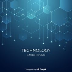 blue technology background with hexagonal shapes