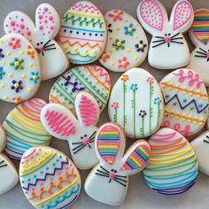 decorated cookies in the shape of easter eggs