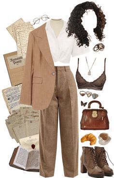 24 Style ideas in 2022 | aesthetic clothes, academia outfits, academia fashion Dark Academia Outfit Polyvore, Light Acedima Outfits, Light Academia Work Outfit, Light Academia Outfit Pants, Light Academia Outfit Aesthetic, Light Acedemia Girl Outfits, Writer Academia Outfit, Light Academia Fall Outfits, Artcore Outfits