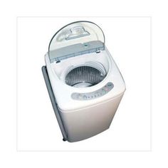 a washing machine with the door open on a white background in front of it is an appliance