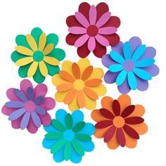 colorful paper flowers arranged in a circle