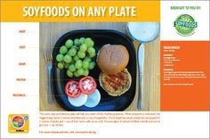 an advertisement for soyfoods on any plate, with information about the ingredients and how to use it