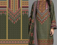 Textile Border, Kamiz Design, Pakistani Kurti, Digital Border, Random Designs, Design Pattern Art, Art Gallery Wallpaper, Pakistani Suits, Digital Flowers