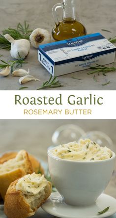 roasted garlic and rosemary butter are the perfect side dish for any meal