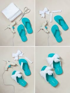 Spa flip flops- think Im gonna try to add the towel to the bottom and around the toe piece, bet it would be so comfy! Nice Slippers, Spa London, Spa Party Favors, Spa Slippers, Diy Slippers