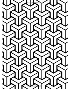 an abstract black and white pattern that looks like hexagonals or cubes