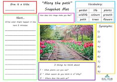 the worksheet for reading about plants and flowers with pictures on it to help students learn